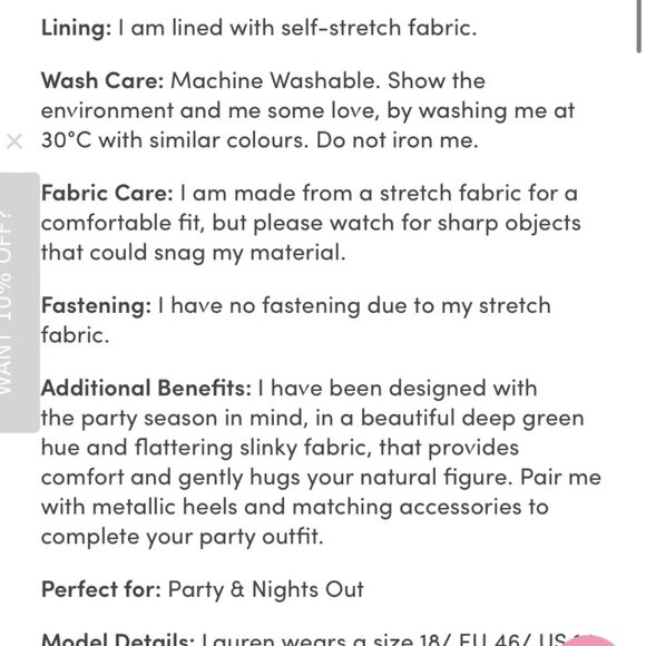 NWT Chi Chi Mini Bodycon Dress V Neck Split Sleeve Stretch Green Womens Size 18 - Picture 13 of 13